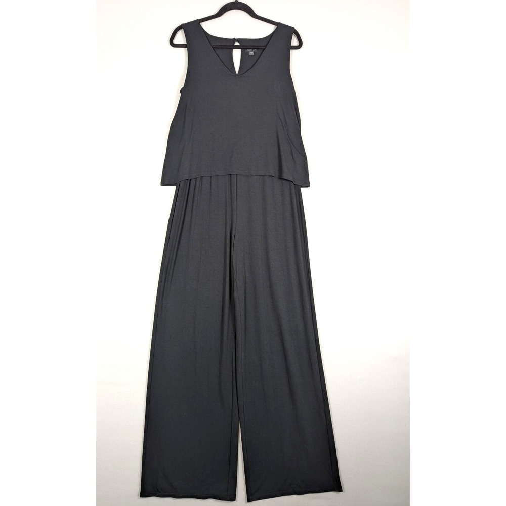 J Jill Jumpsuit Women Small Wearever Soft Stretch Black Long Pants Wide Leg